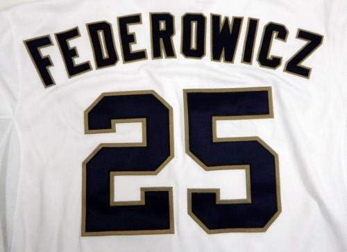 San Diego Padres Tim Federowicz 25 Játék Kiadott Fehér Jersey SDP0272 - Játék Használt MLB Mezek