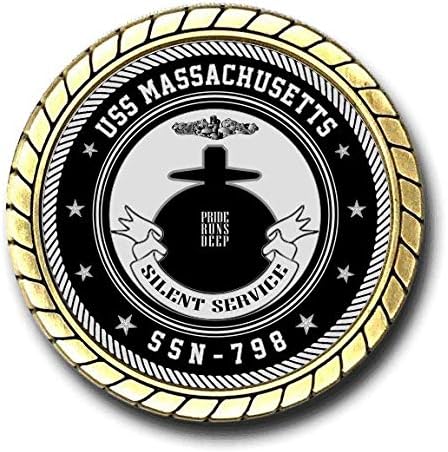 USS Massachusetts SSN-798 amerikai Haditengerészet Tengeralattjáró Kihívás Érme - Hivatalosan Engedélyezett