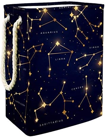 Inhomer Zodiákus Csillagképek Meghatározott Illusztráció 300D Oxford PVC, Vízálló Szennyestartót Nagy Kosárban a Takaró Ruházat,