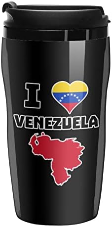 Imádom Venezuela Víz Üveg Fedő Újrahasználható Műanyag Bögre duplafalú Vákuum Pohár Meleg/Jeges Kávé, Tea