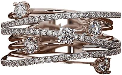 Divat Női Gyémánt Áttört Szétválasztás Gyűrű Cirkon Eljegyzési Gyűrűt Nyílt Szív Gyűrű
