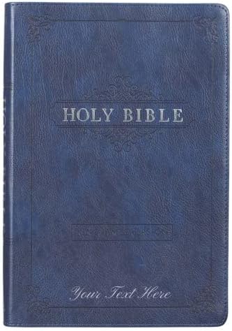 Személyre szabott Biblia Egyéni Szöveget A Nevét KJV Szent Biblia Thinline Nagy Nyomtatási Biblia Haditengerészet Műbőr Biblia