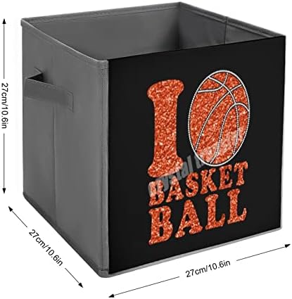 Szeretem A Kosárlabdát Összecsukható Tárolók Kockák Szervező Trendi Anyag Tároló Doboz Lapkák Kocka Fiókok 11 Inch
