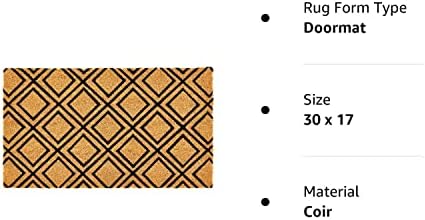 mDesign, Téglalap alakú, Kókuszrost-Gumi Bejárati Lábtörlő Természetes Szálak Beltéri vagy Kültéri Használatra - Semleges