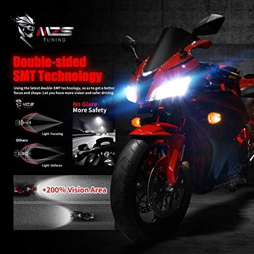 MZS H4 LED Fényszóró Izzó Egyetlen Motorkerékpár,9003 HB2 Mini átalakító Készlet - Chips - 6500K Rendkívül Fényes