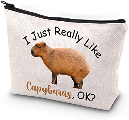 JYTAPP Capybaras Kozmetikai Táska állatbarát Ajándékot, én is Csak fél Szerelem Capybaras Ok Smink Cipzár Tasakot A Nők a