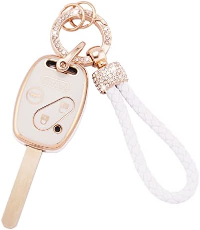 EKALA a Honda kulcstartó Fedél Keychains Zsinór, 4 Gomb Puha TPU Kulcsok Kagyló Lányos Fehér kulcstartó Protector Kompatibilis