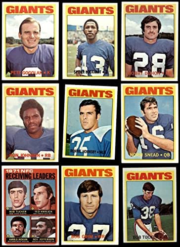 1972 Topps New York Giants Alacsony Csapat Set New York Giants-FB (Set) EX Óriások-FB