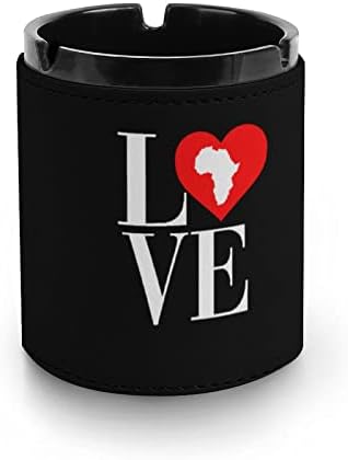 A szerelem Afrikai Kontinens PU Bőr Hamutartó a Dohányzó Asztal Dohányzó hamutartó Hamu tartó Home Office Autó Dekoráció