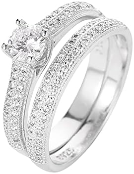 Moissanite Gyűrűk Női páros Gyűrű Gyémánt Női Divat Ékszerek Legnépszerűbb Tartozékok Gyűrűk-02225