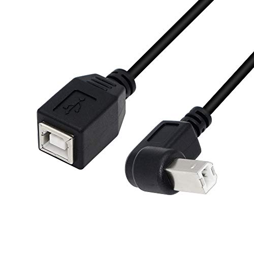 SinLoon USB 2.0 a-Típus-B Nyomtató Kábel, (2 db-os Csomag) USB 2.0 B Női B Típusú Férfi (90 Fokos FEL + Le, derékszögű) Nyomtató