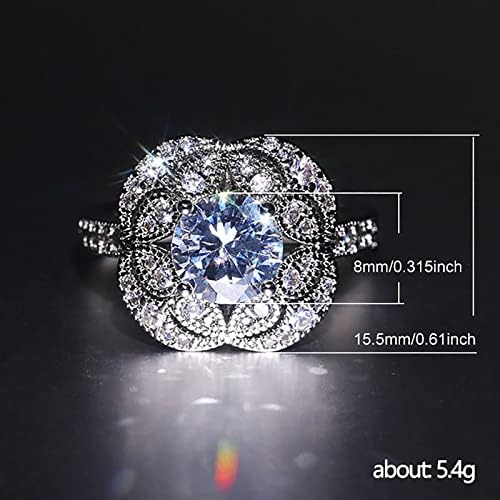 Divat Női Cirkónium-oxid Bling Gyémánt Retro Gyűrű Eljegyzési Gyűrűt Gyűrűm
