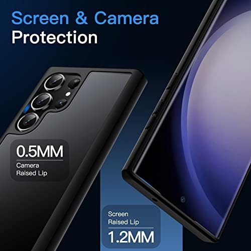 JETech Matt Case Samsung Galaxy S23 Ultra 5G 6.8-Es, Matt Áttetsző Vissza Védő Vékony hátlapot, Anti-Ujjlenyomat (Fekete)