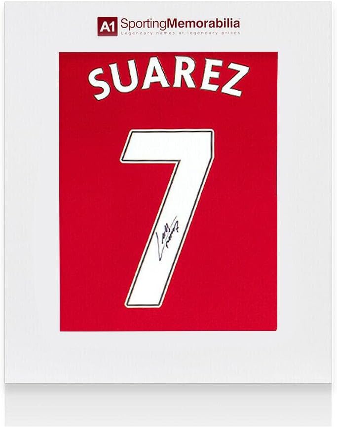 Luis Suarez Aláírt Liverpool Ing - 2020/2021, Otthon, Szám 7 - Díszdobozban - Dedikált Foci Mezek