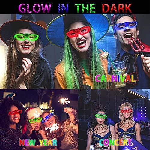 25 Csomag LED Szemüveg Húsvéti Party Kellékek ,5 Neon Színek, Világít a sötétben,3 Fény Mód Fény Szemüveg Játékok, Party