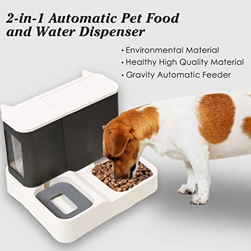 Koquena 2 az 1-ben Automatikus Adagoló Kutya Szökőkút Pet Gravitáció Egyéni Etetése Élelmiszer, Víz Adagoló Kicsi Közepes