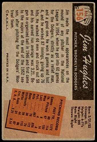 1955 Bowman 156 Jim Hughes Brooklyn Dodgers (Baseball Kártya) JÓ Dodgers