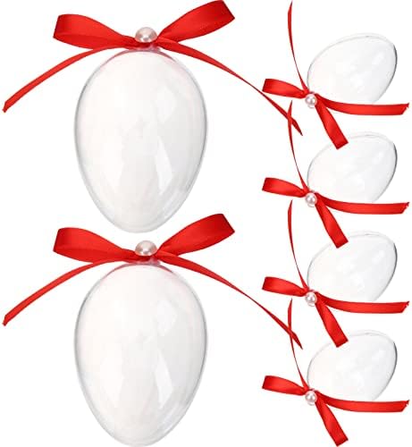Amosfun 6db Húsvéti Édességet Doboz Kreatív Világos, Tojás alakú Tölthető Candy Jogosultja Húsvéti Fél Javára