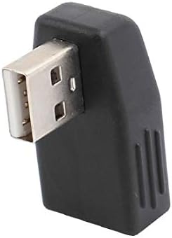 Új Lon0167 90 Fokos Kiemelt USB 2.0 megbízható hatékonyság M/F a Férfi-Nő Szögben Csatlakozó Adapter, Fekete, Bal(id:a0a