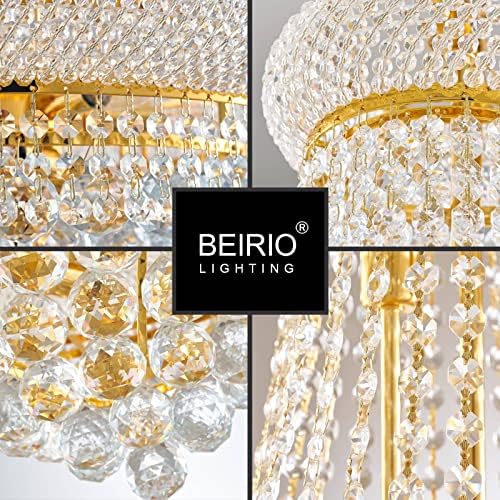 BEIRIO 12-Fények Arany Befejezés Klasszikus Empire Stílusú K9 Kristály Labdát, Csillár Mennyezeti Lámpa Nappali Előszoba