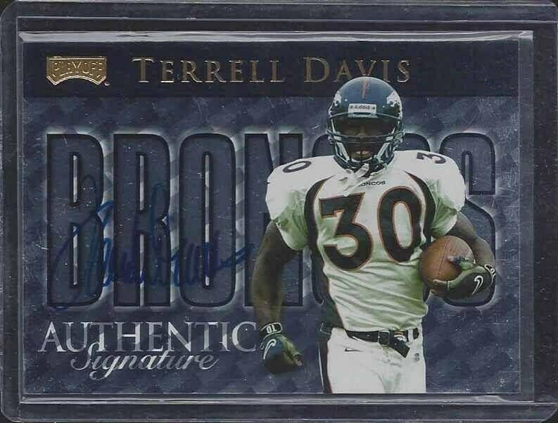 Terrell Davis 1999 Rájátszás Lista A Kártya Broncos Auto d 234/250 - Dedikált NFL Labdarúgó-Kártyák