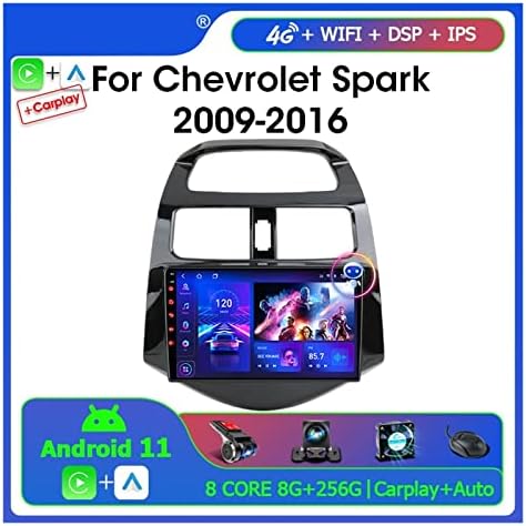 Din Android 11 autórádió Kompatibilis Chevrolet Spark Verte Matiz Kreatív 2009- Multimédia Lejátszó GPS Navigációs Carplay