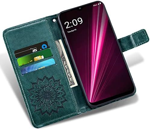 Telefon Esetében a T-Mobile Revvl 6 5G Tárca 2022-val Edzett Üveg kijelző Védő fólia, Bőr Slim Flip Cover Kártya-tartó Állvány