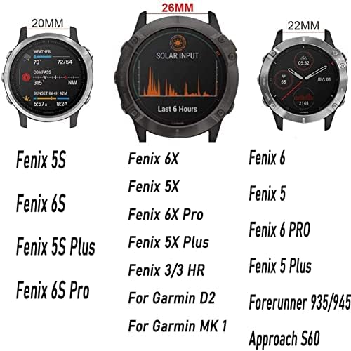KQOO 26 22 20 MM Watchband Szíj, a Garmin Fenix 7x ，Fenix 7，Fenix 7s Intelligens Karóra gyorskioldó Szilikon Easyfit Csuklópántot