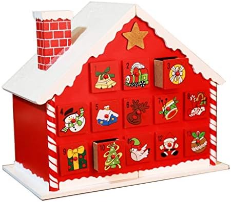 Adventi Naptár a Karácsonyi Hó Teli Házban 24 kutatni a Gyermekek Karácsonyi Dekoráció (Szín : Piros, Méret : 3126cm)