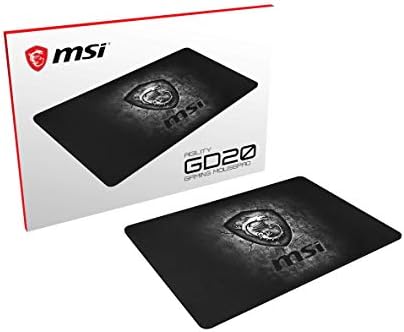 MSI Agility GD20 Prémium Gaming Mouse Pad, Normál, Közepes Méretű,Ultra Sima Mikro-Tex Textil Felület,csúszásgátló Természetes