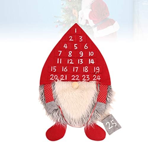 Amosfun Mikulás Karácsonyi Visszaszámlálás Naptár a Karácsonyi svéd Gnome Design Adventi Naptár Lóg Karácsonyi Red hat svéd