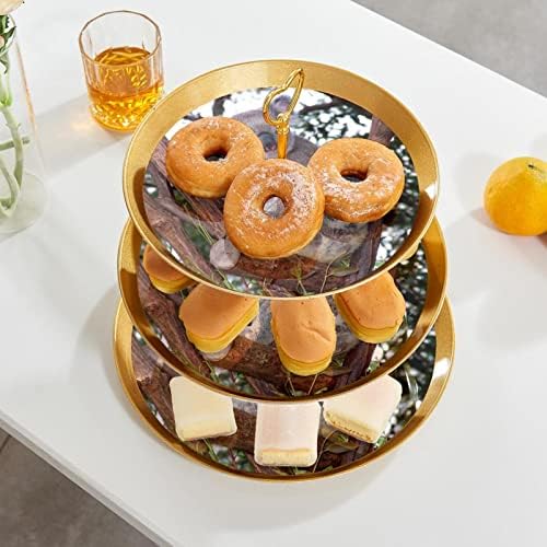Torta Állvány Szett 3 Tier Cupcake Áll Újrafelhasználható Süteményes Tál Esküvő, Születésnap Tea Party Dekoráció, Koala Fa