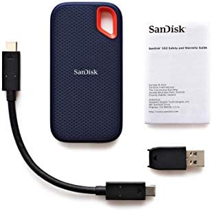 SanDisk 1 tb-os Extrém Hordozható Külső SSD - Akár 550MB/s - USB-C, USB 3.1 - SDSSDE60-1T00-AC (Felújított)