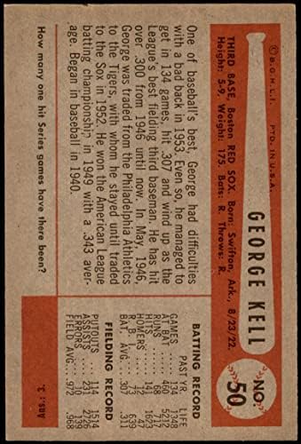 1954 Bowman 50 George Kell Boston Red Sox (Baseball Kártya) VG/EX Red Sox