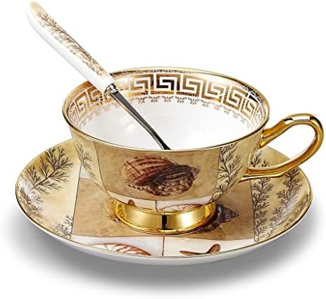ZHUHW Európai Stílusú porcelán Porcelán 200ML Kávét Kiváló Minőségű Tea Csésze Konyha Esküvői Ajándék Szett Csészealj&Spoon