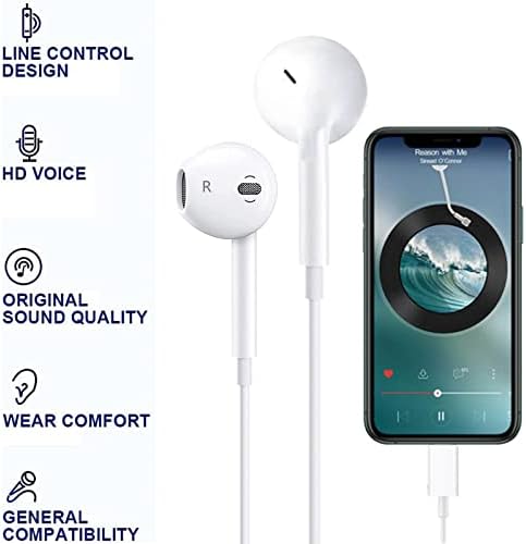 2 Csomag Világítás Fejhallgató, Apple, Fülhallgató, Vezetékes Bluetooth(Beépített Mikrofon & Volume Control)[Apple Mpi Hitelesített]