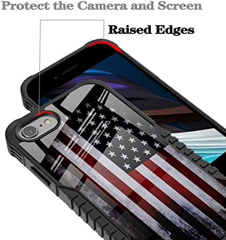 iPhone SE 2020 Esetben az Ember Fiúk, Fekete Amerikai Zászló Retro, Régi USA Zászló Design, Ütésálló Anti-Semmiből Csepp