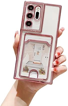 Doowear Galaxy Note 20 Ultra Esetben Tárca Kártya Slot-tartó Fedelét Kamera Lencséjét Védő Krómozott Lökhárító Tiszta Szilikon