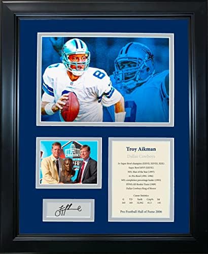 Keretes Troy Aikman Hall of Fame Fax Lézer Gravírozott Aláírás Automatikus Dallas Cowboys 12x15 Fotó Kollázs