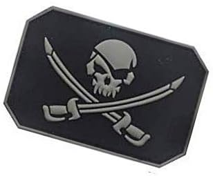 Kalóz Zászló Koponya Jolly Roger Katonai Kampó, Hurok Taktika Morál PVC Patch (color5)