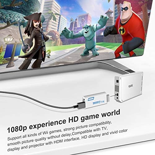 Xsusmdom Wii-HDMI Átalakító, Wii, hdmi Adaptert, 1080P a 5FT Nagy Sebességű HDMI-Kábel Wii2-HDMI Adaptert, 3,5 mm Audio Jack&1080p,