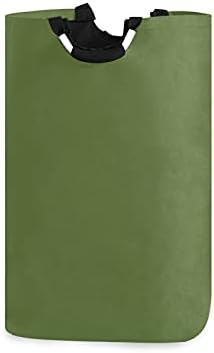 xigua Sima Sötét Olíva Zöld egyszínű ruhákat, amiket Nagy Szennyes Kosár Összecsukható Ruhát Tote fogantyúval Tároló Táska