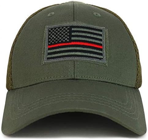 Armycrew USA Zászló Vékony Piros Vonal Taktikai Hímzett Javítás Air Mesh Flex Sapka
