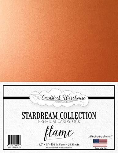 Láng Narancs Stardream Fém Karton Papír - 8,5 X 11 Hüvelyk - 105 Kg. / 284 Gsm-Fedelet - 25 Lap Karton Raktár