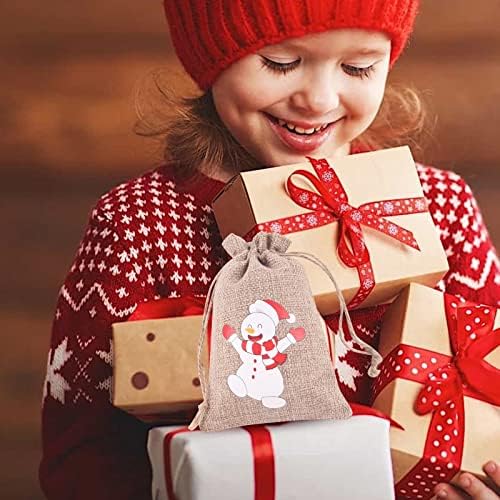 Esemény Székek 10DB Karácsonyi Party Kellékek Ajándék Táskák Ajándékok Gyümölcsöt, Édességet Zsák Összehúzható Vászon táska