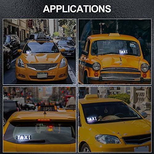 LED Taxi felirat Dekoráció, Taxi Villogó Horog Autó Ablak, DC12V Autós Töltő Inverter Taxi Fény Lámpa Nagy(Fekete Lemez,