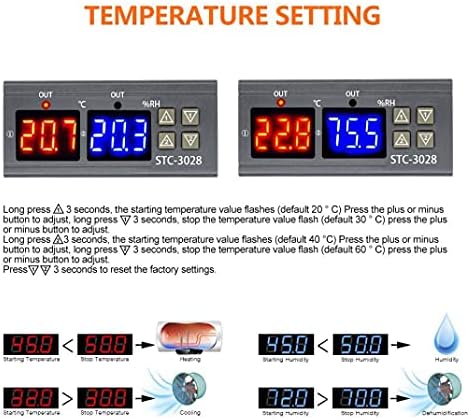 KUYYFDS Digitális Páratartalom Szabályzó STC-3028 Hőmérséklet Vezérlő az Intelligens Kijelző Erjedés Hatch 100-220V Érzékelő