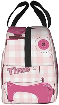 DMORJ Vintage Pink Varrógép Ebédet Nagy: > > > Kapacitása Ebéd Bag Bento Ebédet A Gyerekek, Nők, Felnőtt 8.5x8x5 Inchs