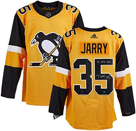 Tristan Jarry Pittsburgh Penguins Aláírt 1. Minden Csillag Alt Adidas Jersey - Dedikált NHL-Mezek
