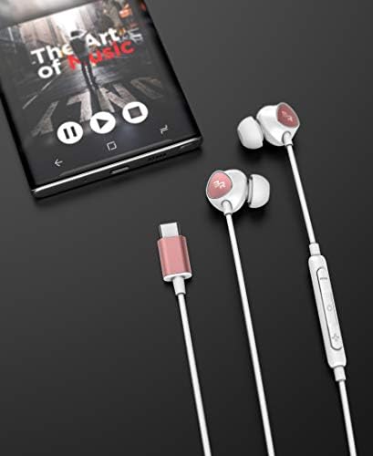Bolle & Holló USB-C Fejhallgató, Mikrofon, in-Ear Vezetékes Fülhallgató segítségével Inline Távoli + Mikrofon C-Típusú Telefonok,